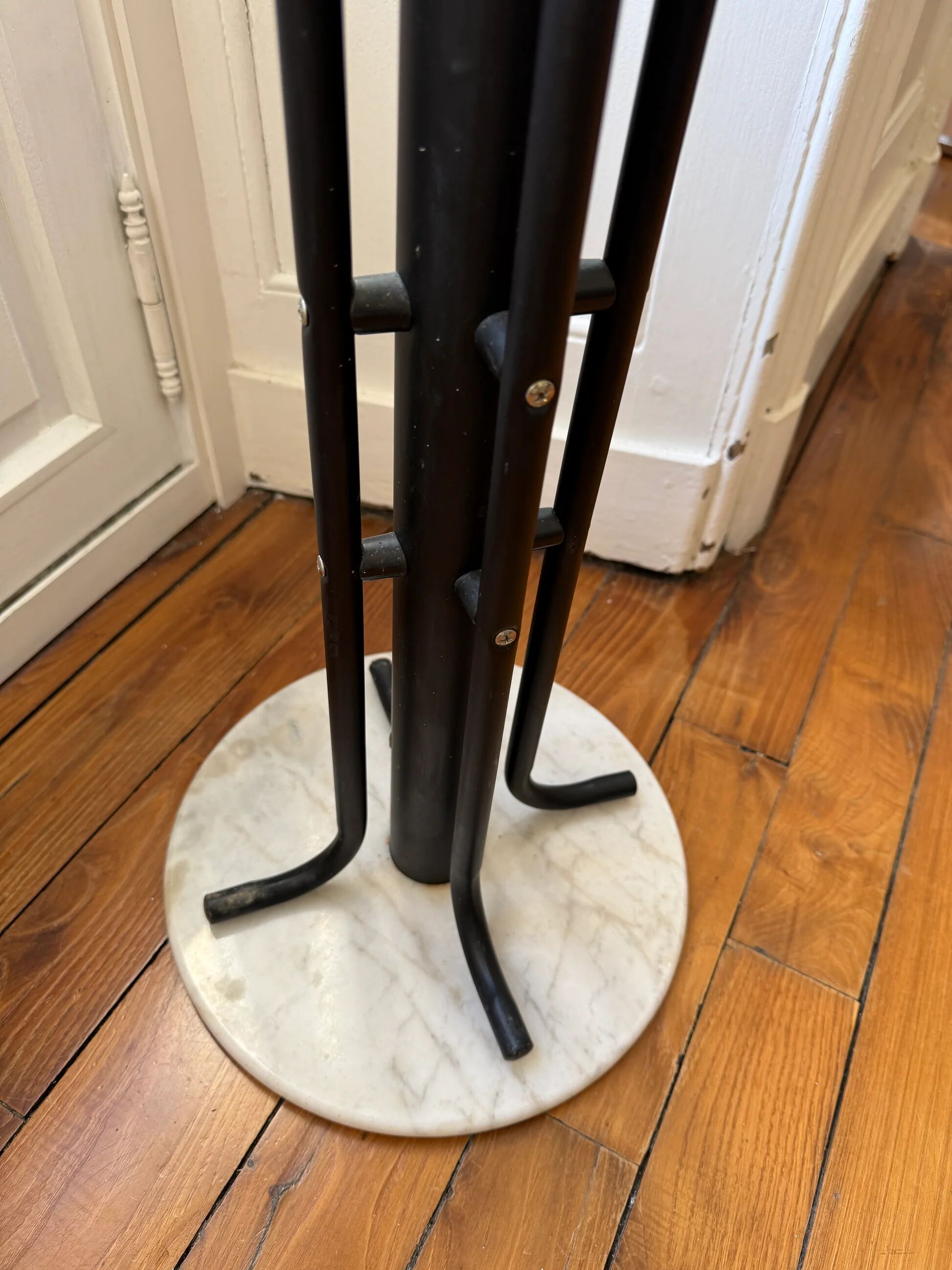 Golden metal coat rack with 14 hooks - 1970s