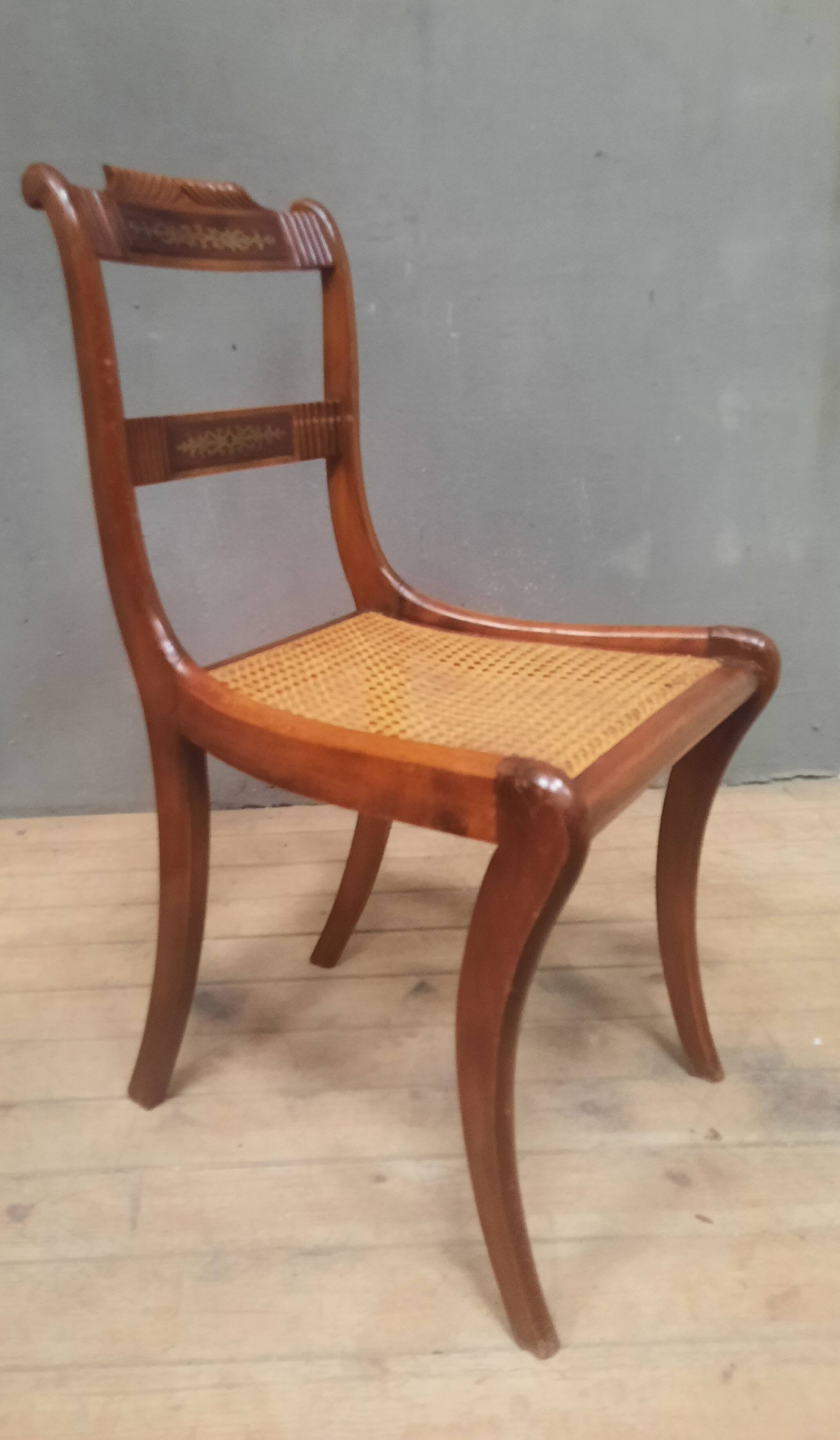 Caned chair from the nineteenth century.