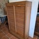 Double curtain cabinet in solid oak