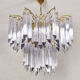Mid century italian modern triedri murano glass venini chandelier