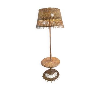 lampadaire rotin vintage
