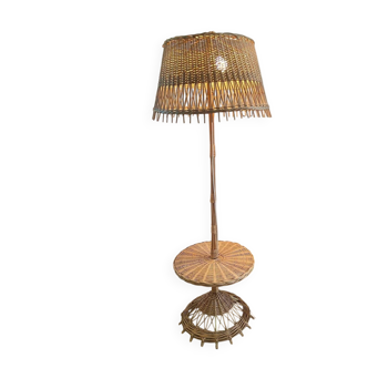 Vintage rattan floor lamp