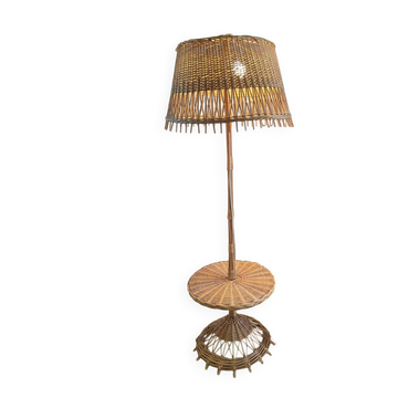 Vintage rattan floor lamp