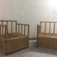 Pair of bamboo and rattan armchairs 1970