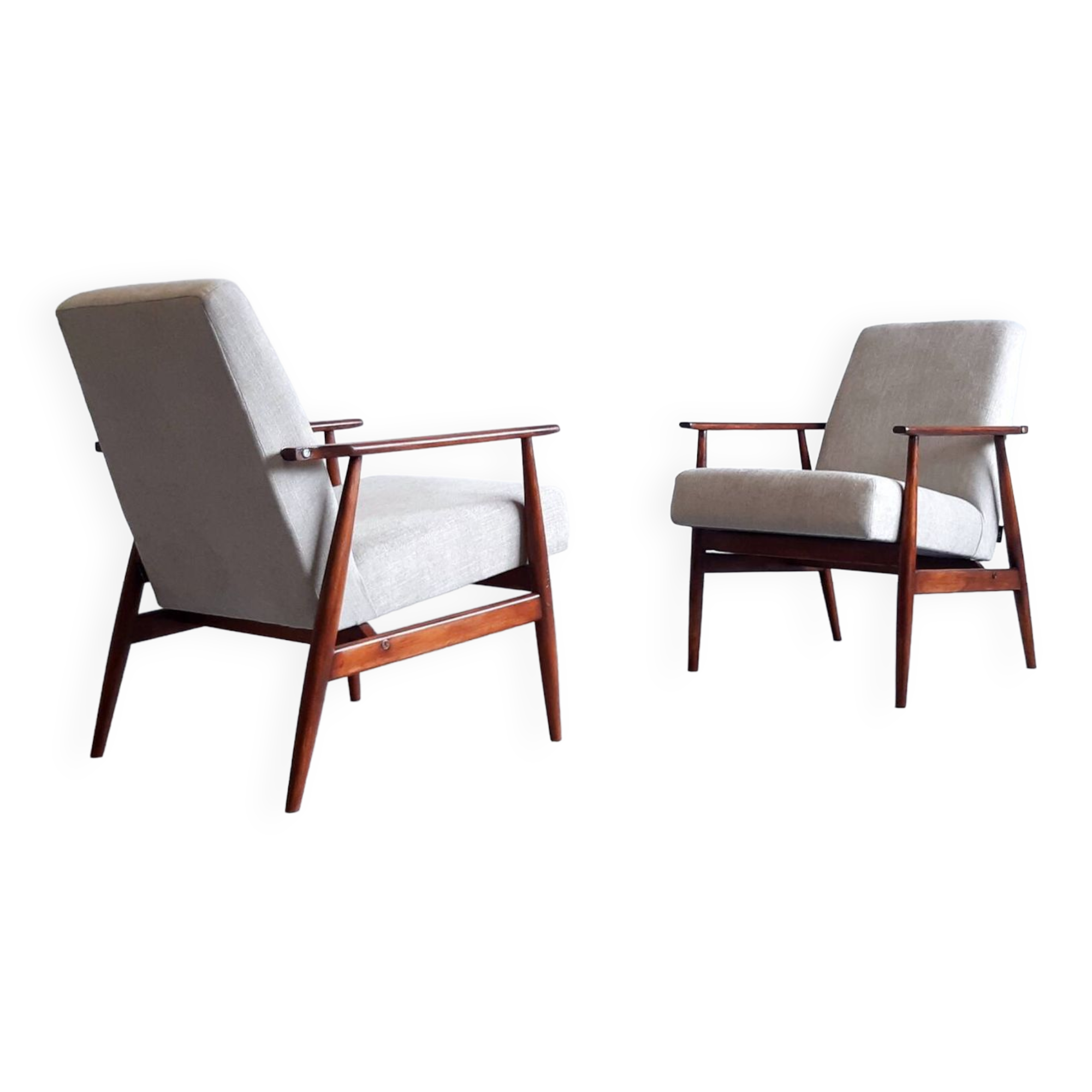 1960 Henryk Lis Armchairs in Water Green