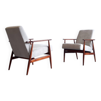 1960 Henryk Lis Armchairs in Water Green
