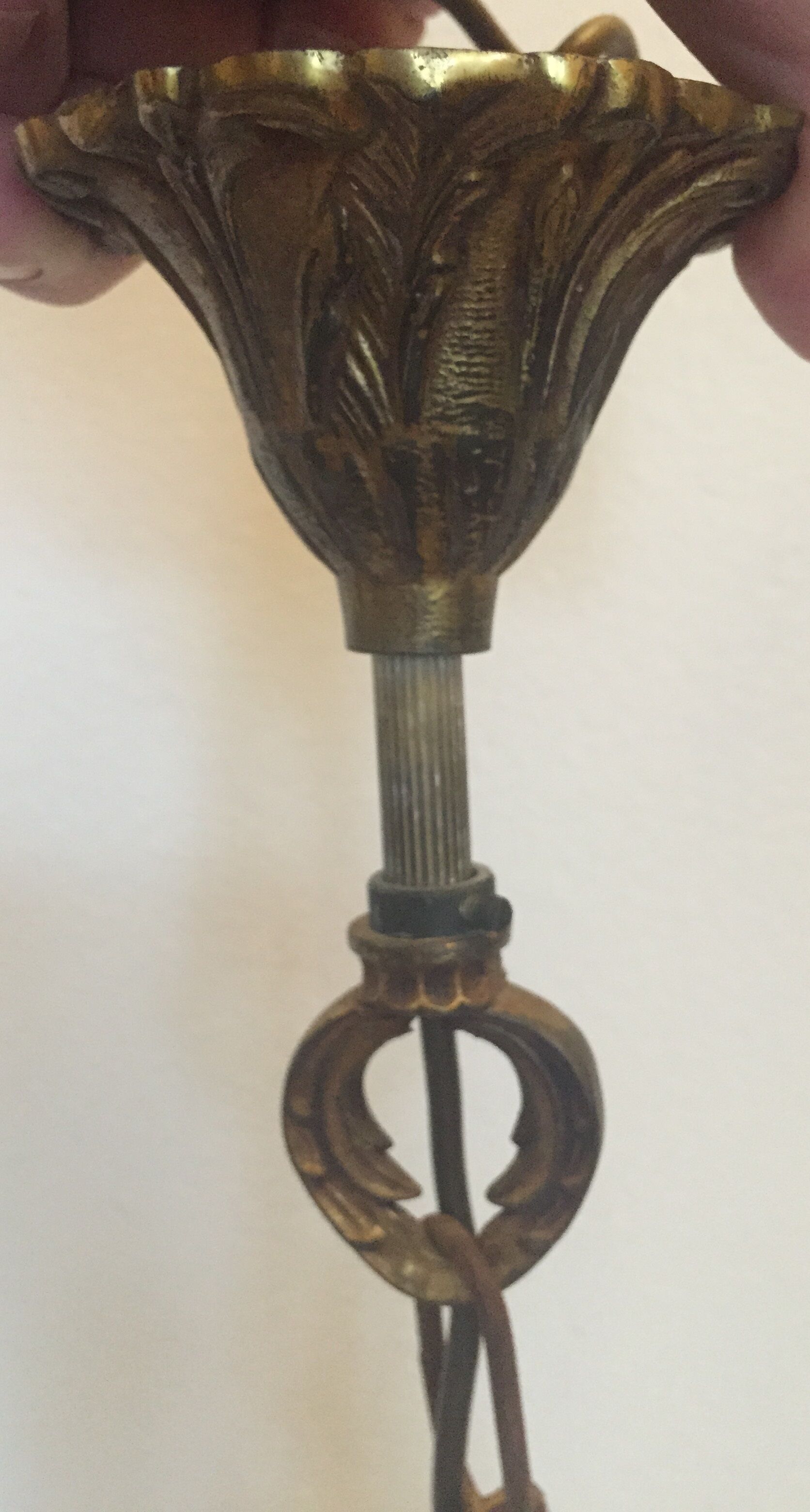 Old lantern in bronze and glass