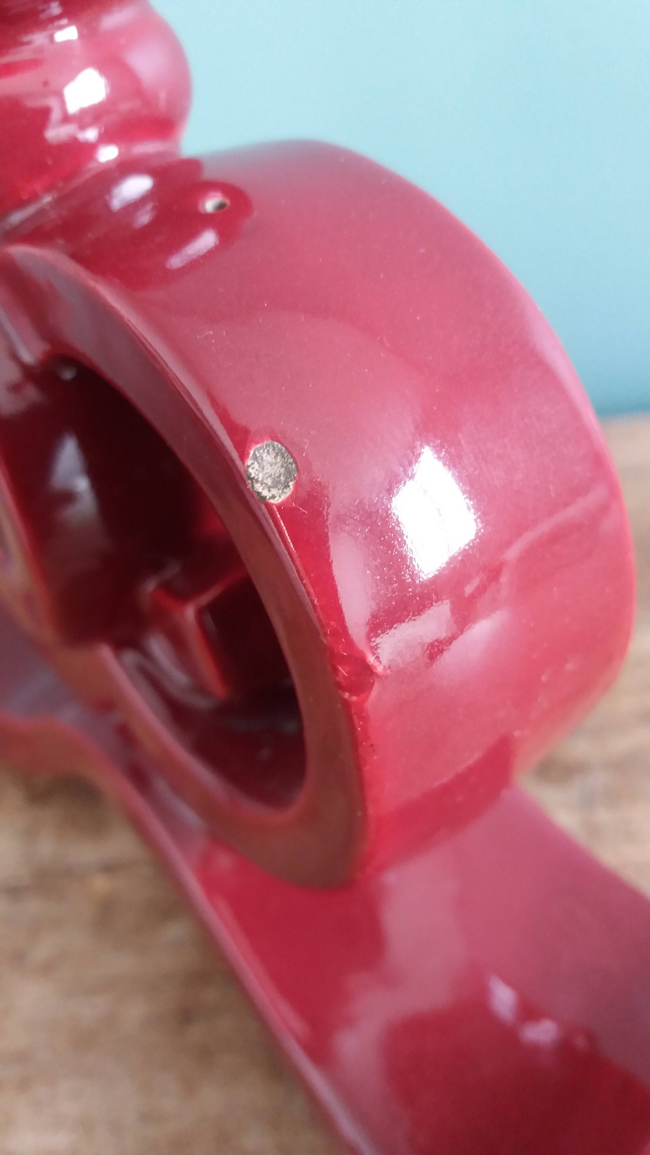 Art Deco ceramic candlestick, burgundy