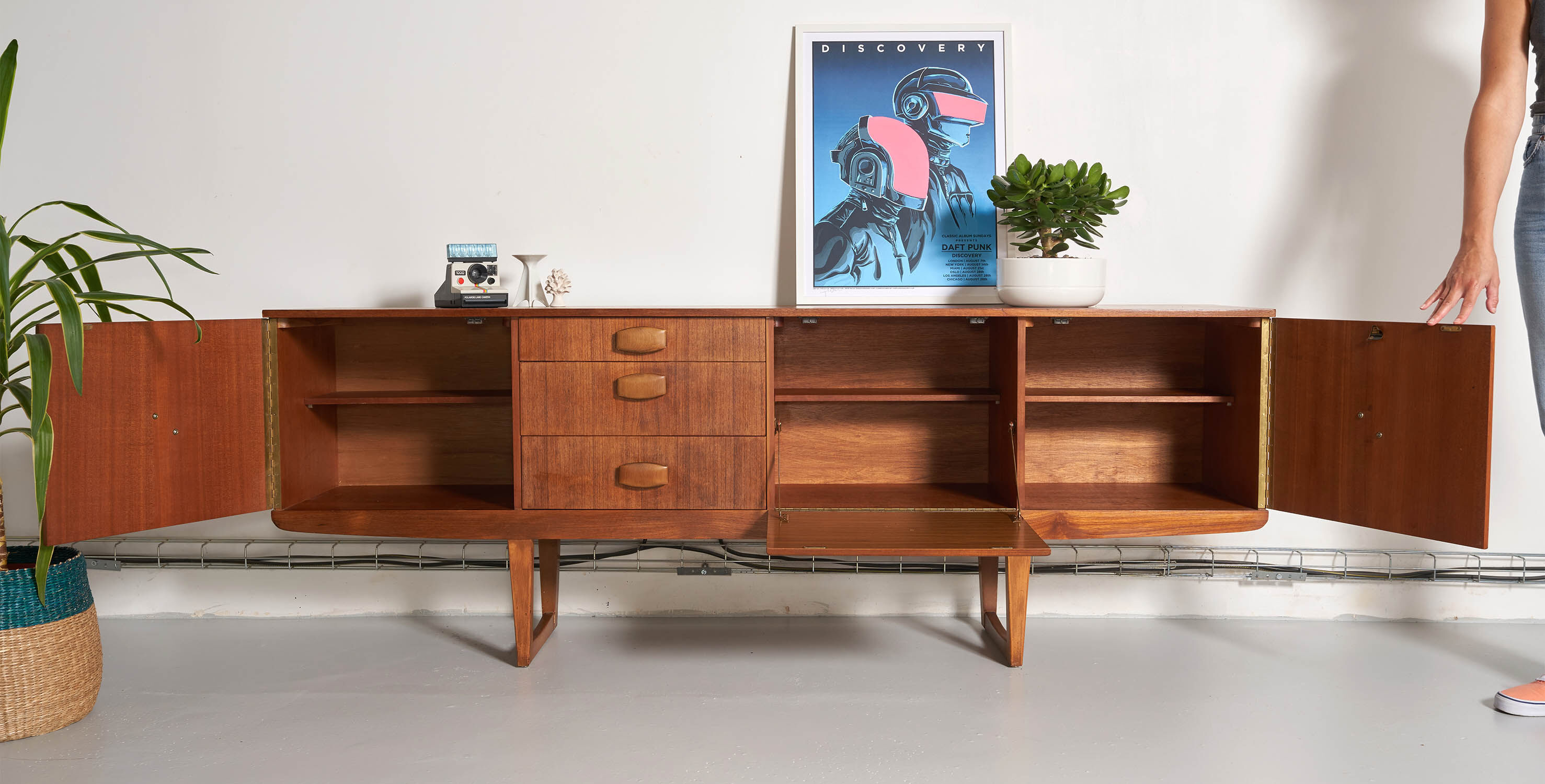 Stonehill vintage teak enfilade, Scandinavian style, 197,5cm