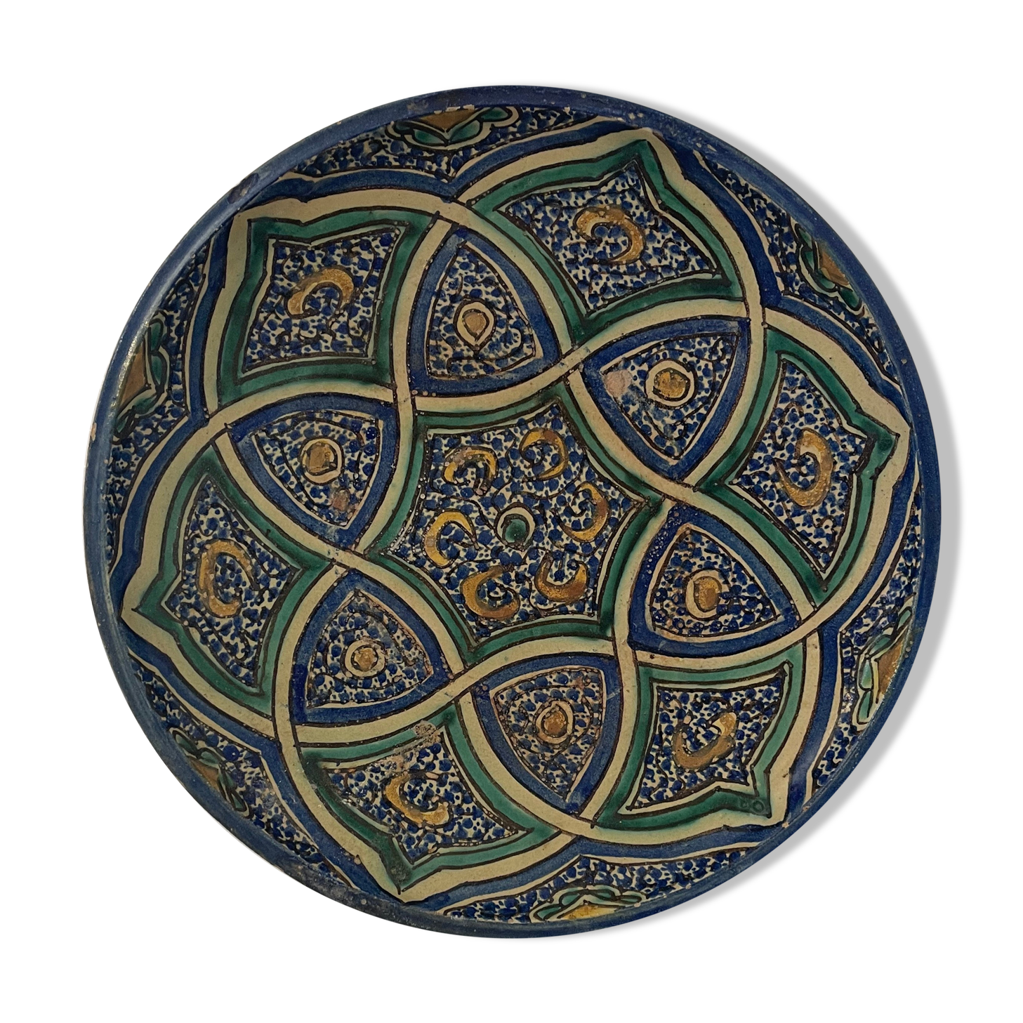Polychrome Dish Ghotar from Fez Morocco XIX Africa