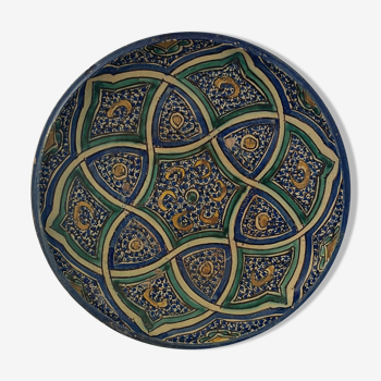 Polychrome Dish Ghotar from Fez Morocco XIX Africa