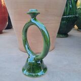Tamegroute candle holder, Handmade ceramic enameled pottery, Authentic craftsmanship