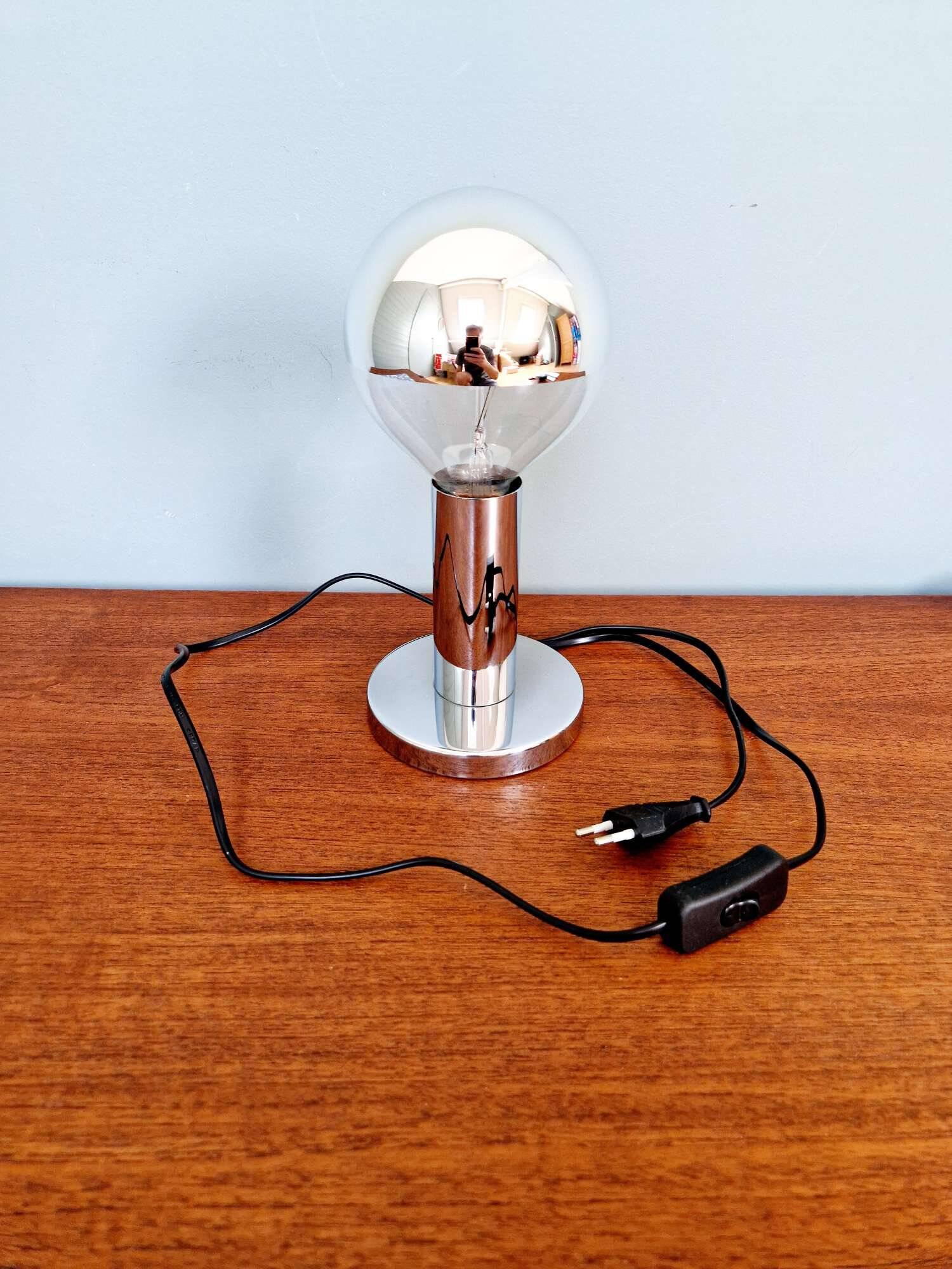 Space Age chrome metal table lamp, 1970s