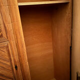 Rattan marquetry wardrobe from the 1950s.