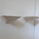 Set of modernist wall lights, white lacquered metal, France 1970