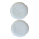 2 fish plates barbotine Salins white decor