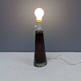 Table lamp by Carl Fagerlund for Orrefors Glassworks Sweden 1960s in translucent and deep red glass.