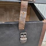 Malle de voyage en cuir époque 1900s