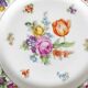 Pair of German porcelain flower plates