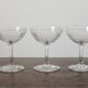 3 antique champagne glasses in ridged engraved crystal
