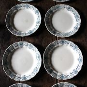 8 assiettes plates en Terre de Fer bleue Verdun HBC
