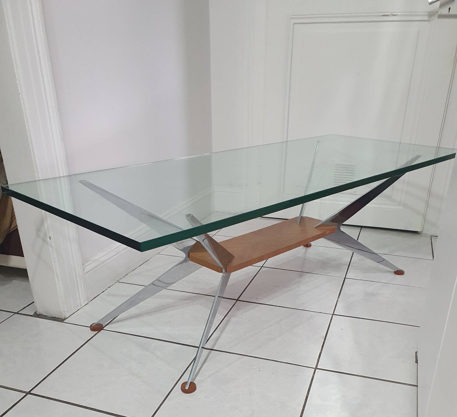 Coffee table with compass legs from the 60s