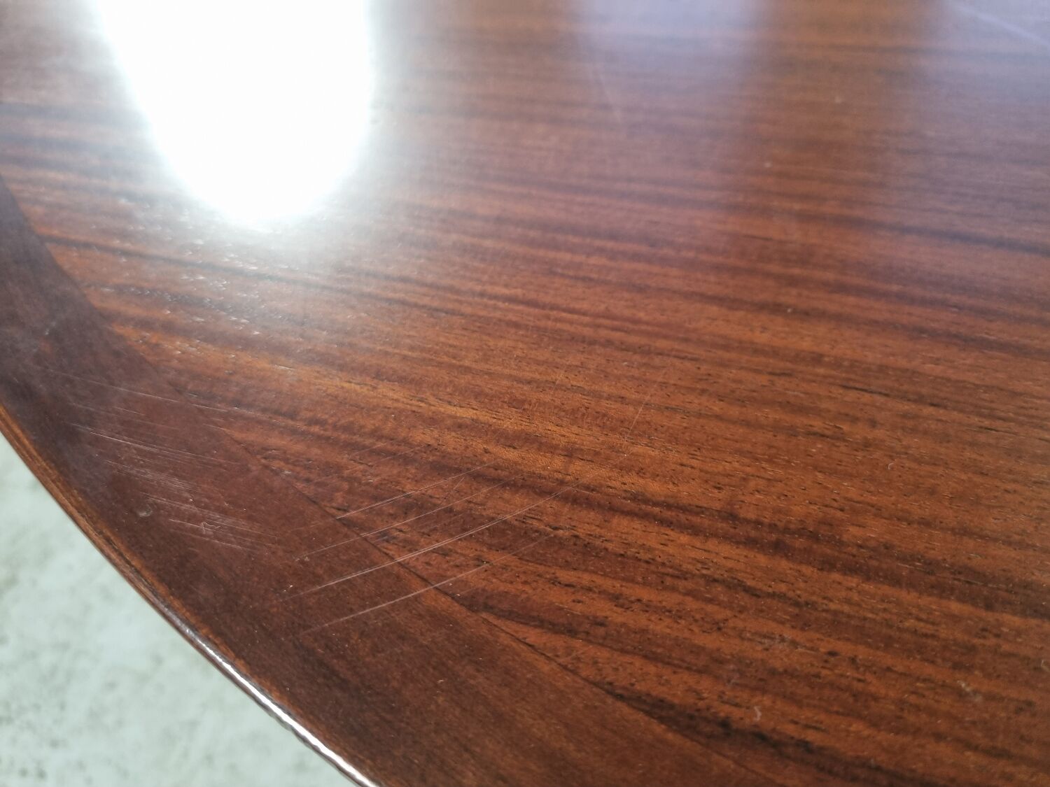 Lubke round rosewood dining table, 60s