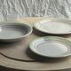 Set of 12 green and pink Italian plates