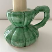 Lampe bougeoir en céramique verte 