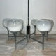 Lustre Space Age with 6 chrome arms and opalised globes in the style of Gaetano Sciolari.