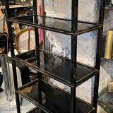 Pierre Vandel Paris shelf, black and gold, 1970s