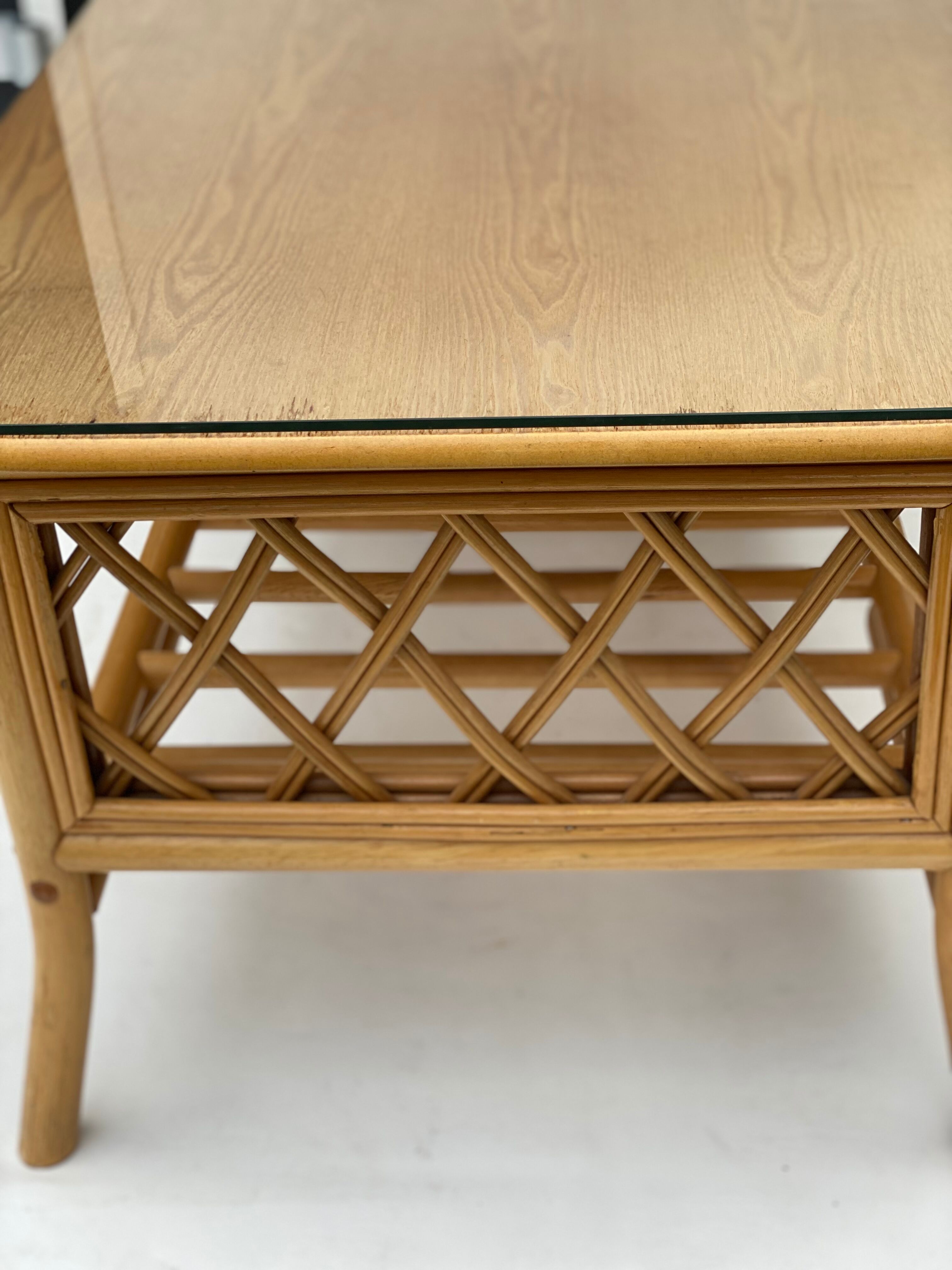 Bamboo Coffee Table with Pine Wood Top