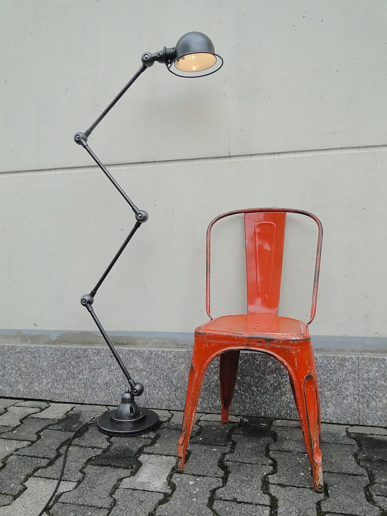 Vintage Jielde Industrial Graphite Lamp 4 arms by Jean Louis Domecq France 1960s