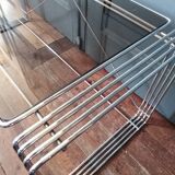 Glass and chrome coffee table 1970