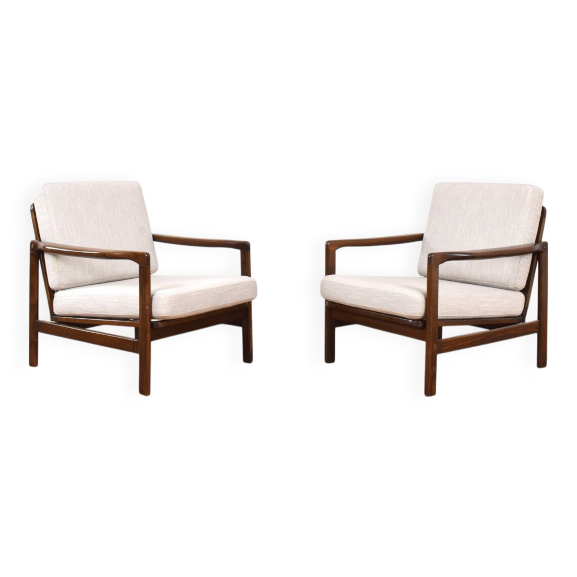 Mid-Century Lounge Chairs by Z. Bączyk, 1960s, Set of 2