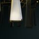 Large mid-century Italian sculptural chandelier in brass and glass, Italy, 1950s