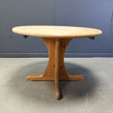 Rainer Daumiller style pine wood dining table, 1970s