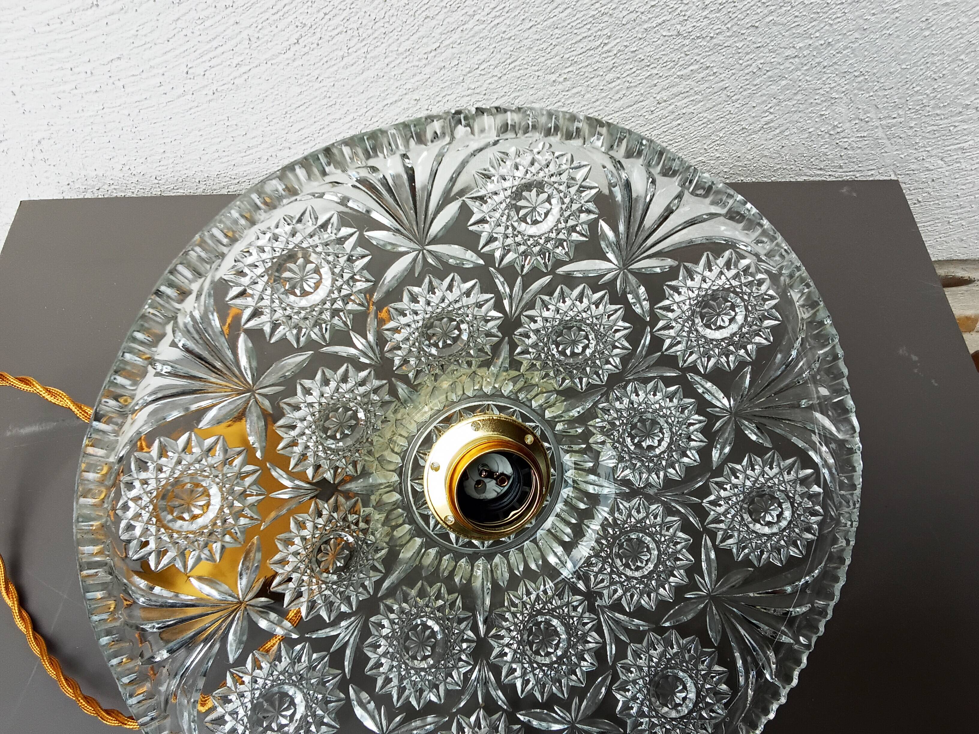 Vintage chiseled glass pendant light