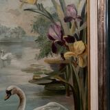 Oil on cardboard by Marie Murier 1940 naturalist decor mid-20th century
