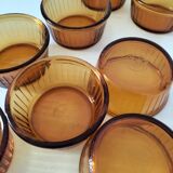 Set of 8 Duralex amber-colored ramekins