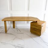 Pierre Chapo, model B40 desk in elm circa 1980.