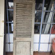 Old fir shuttered door