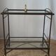 Vintage metal and glass serving cart