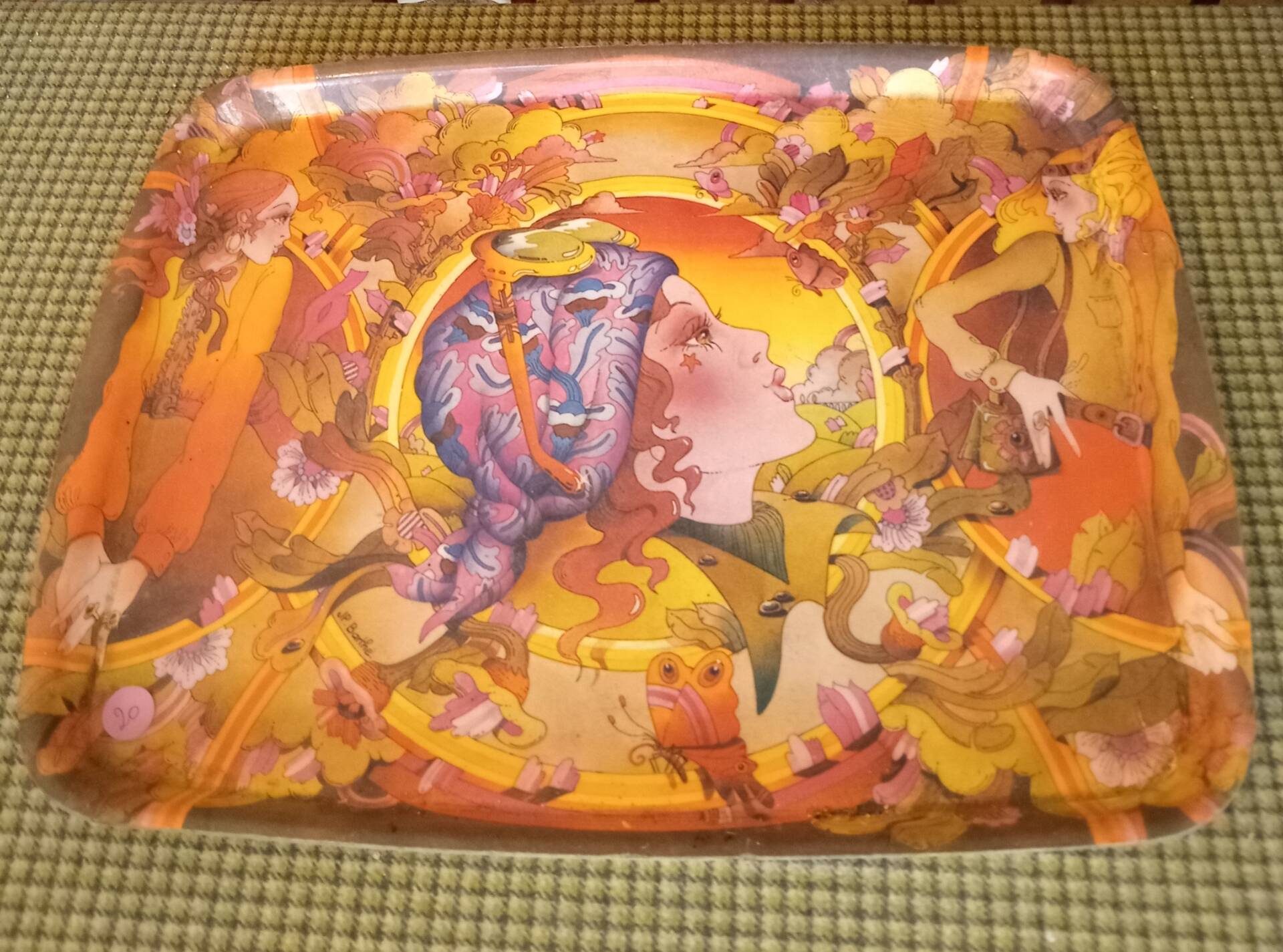 1970s resin serving tray
