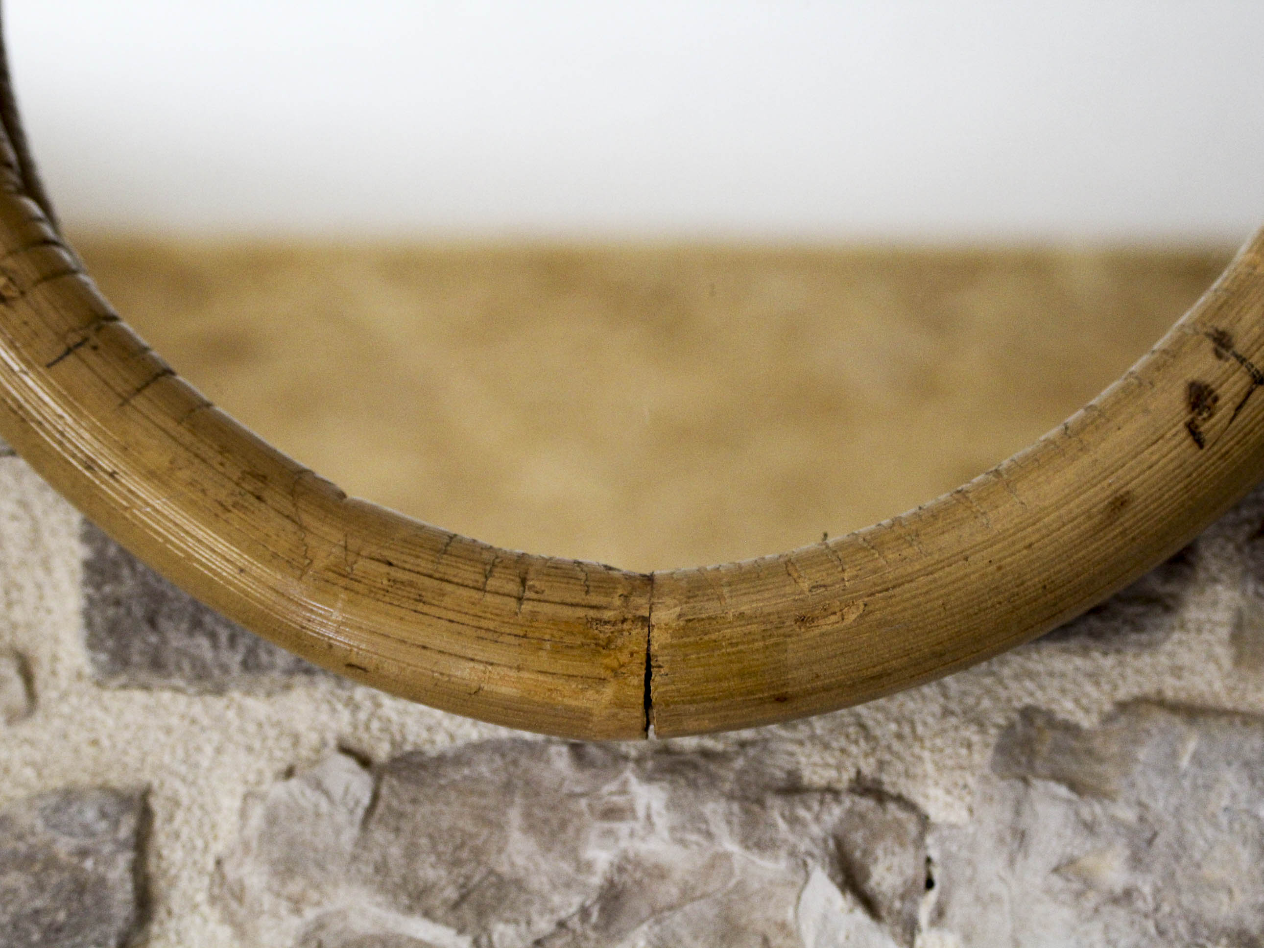 Round bamboo mirror 32cm