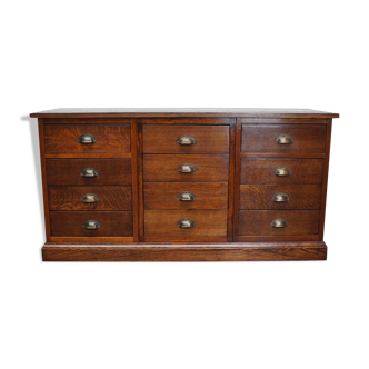 Dutch oak apothecary, filing cabinet, 1930s