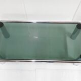 vIntage steel glass coffee table 1970