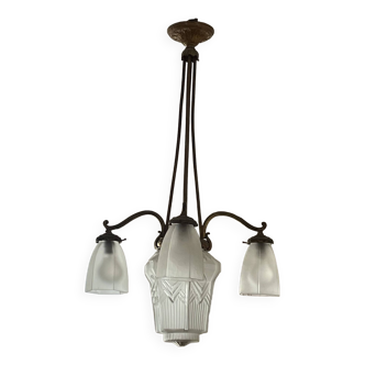 Art Deco Chandelier From The 1930s, 5 Lights