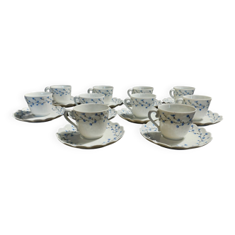 Tasses porcelaine de Limoges Giraud série de dix