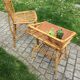 Bedside / side table rattan 1950 vintage